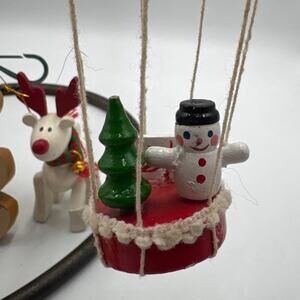 Whimsical Wood Christmas Ornaments Granny Destash Lot of 10 Handmade Grandmacore